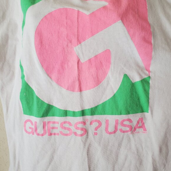 VTG Guess By George Marciano OSFA (XL) Big Logo tshirt - Picture 2 of 11